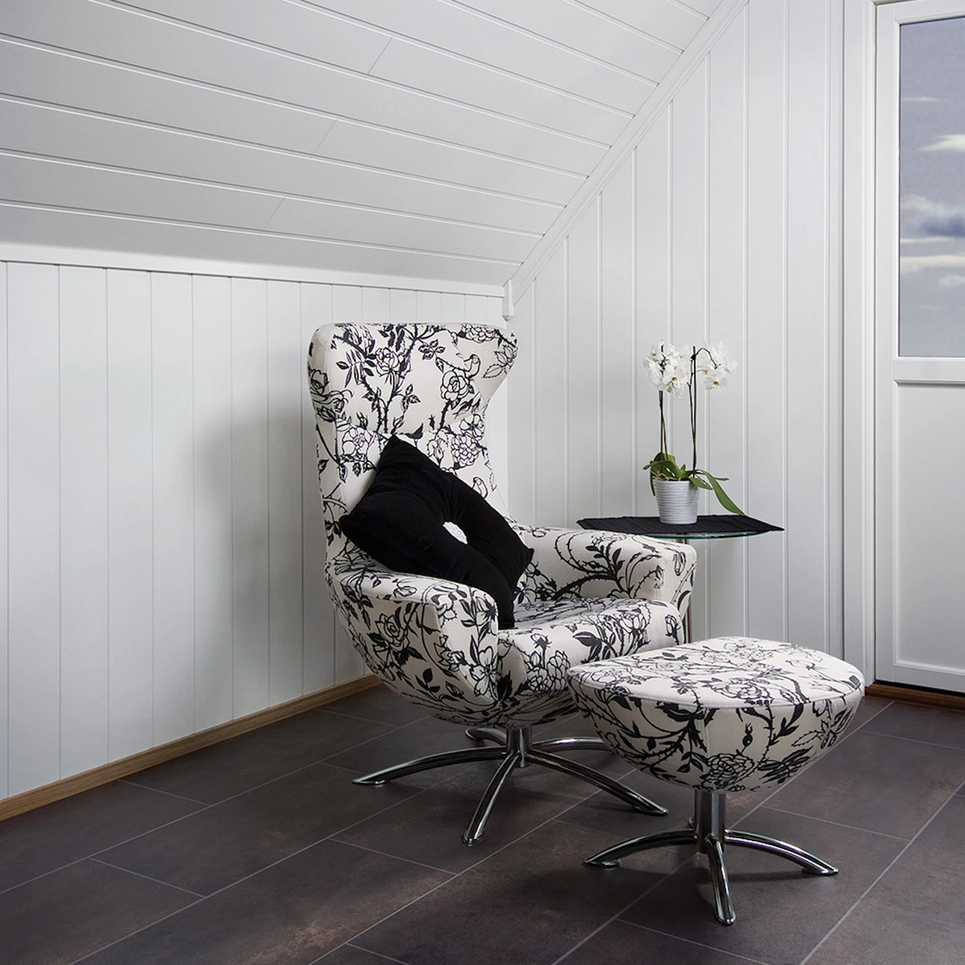 Väggpanel Huntonit Vit Penselmålad