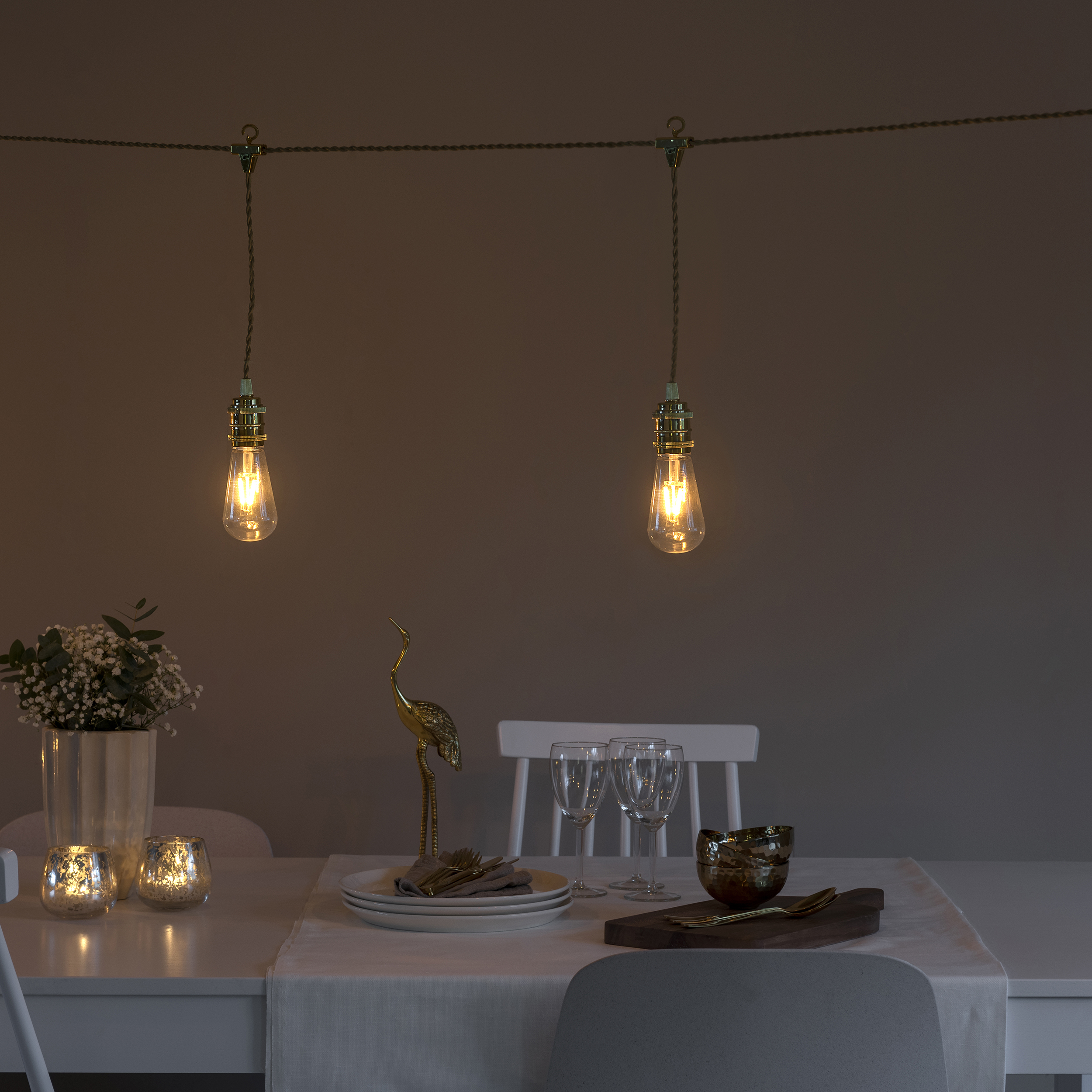 Ljusslinga Gnosjö Konstsmide 8L LED Utbytbar Guld