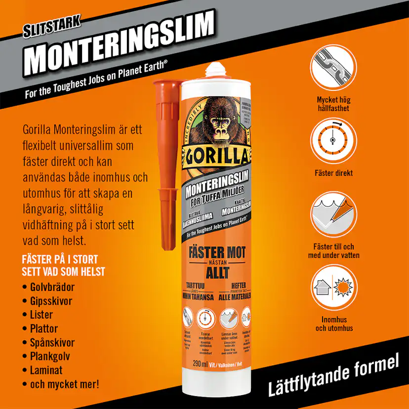 Lim Gorilla Grab Monteringslim 290 ml