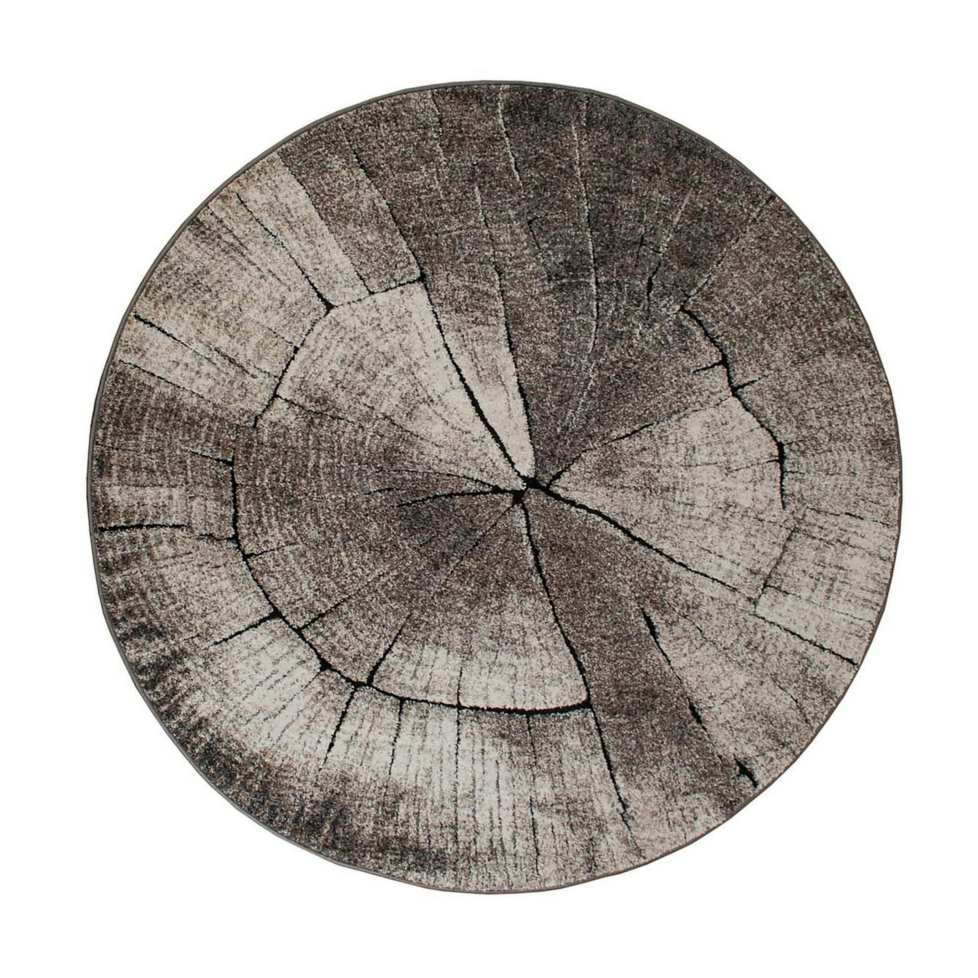 Friezematta KM Carpets Tree Rund Grå