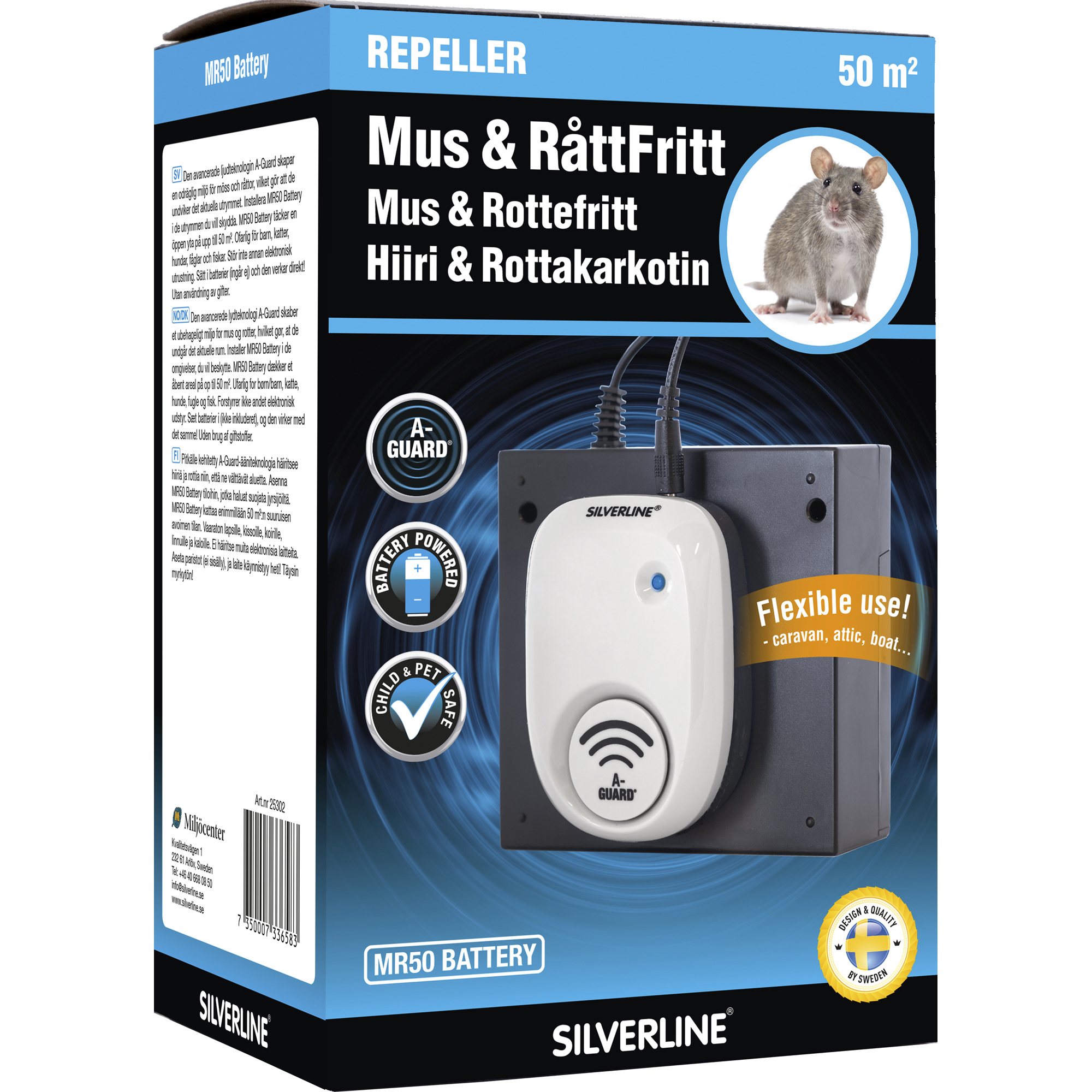 Avskräckare Silverline Mus och Råtta Mr50 Battery