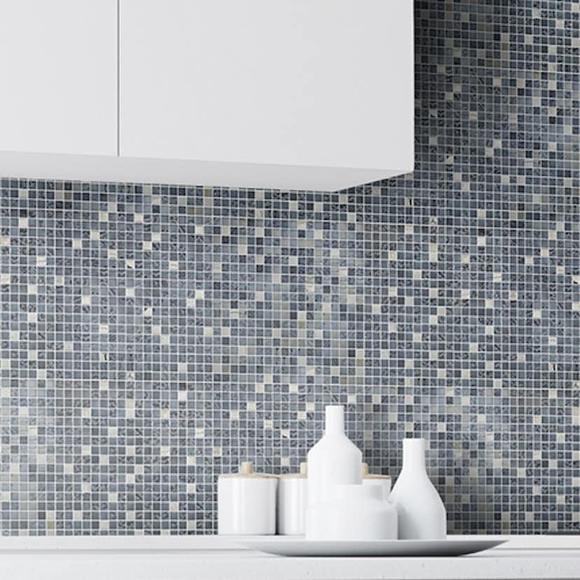 Kristalmosaik Arredo Blank Exclusive Stone Svart/Krom 1,5x1,5 cm