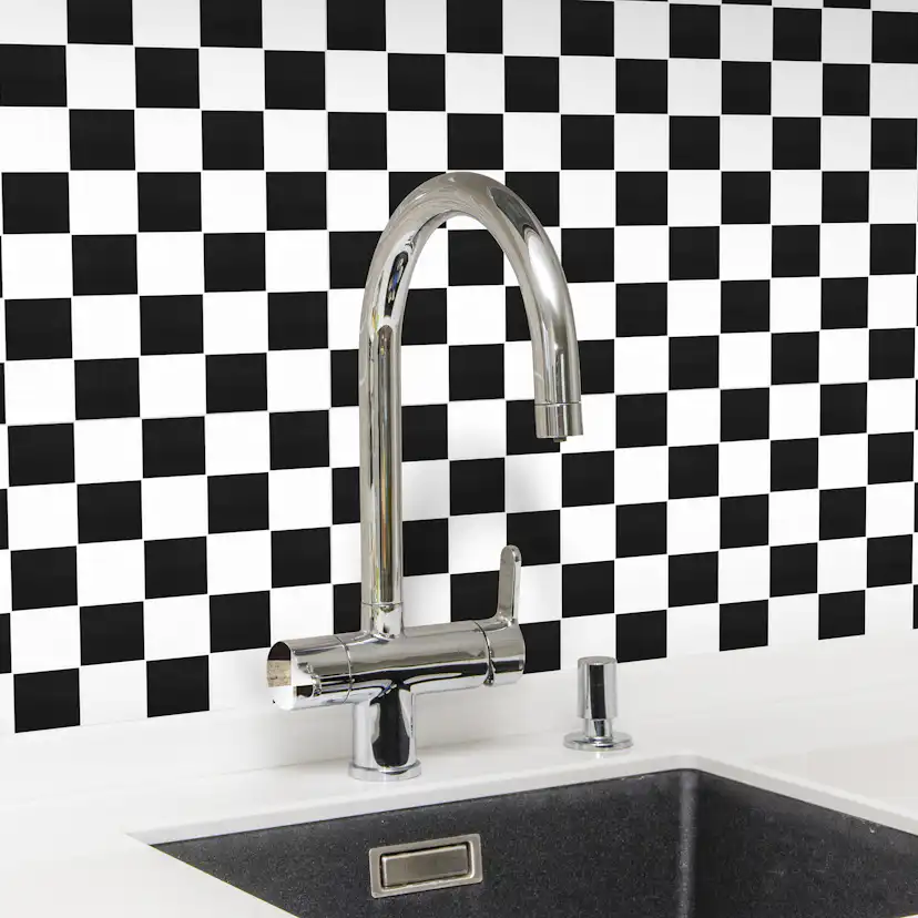 Klinkermosaik Arredo Titan Mix Svart/Vit Blank 5x5 cm