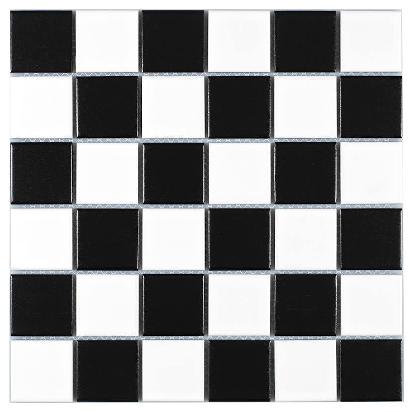 Klinkermosaik Arredo Titan Mix Svart/Vit Matt 5x5 cm