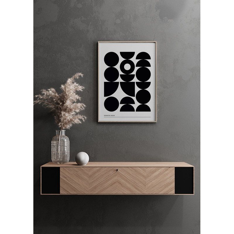 Poster Gallerix Geometric Graphic Black No1
