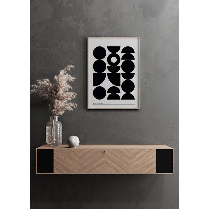 Poster Gallerix Geometric Graphic Black No1