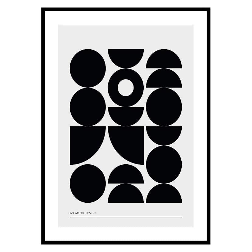 Poster Gallerix Geometric Graphic Black No1