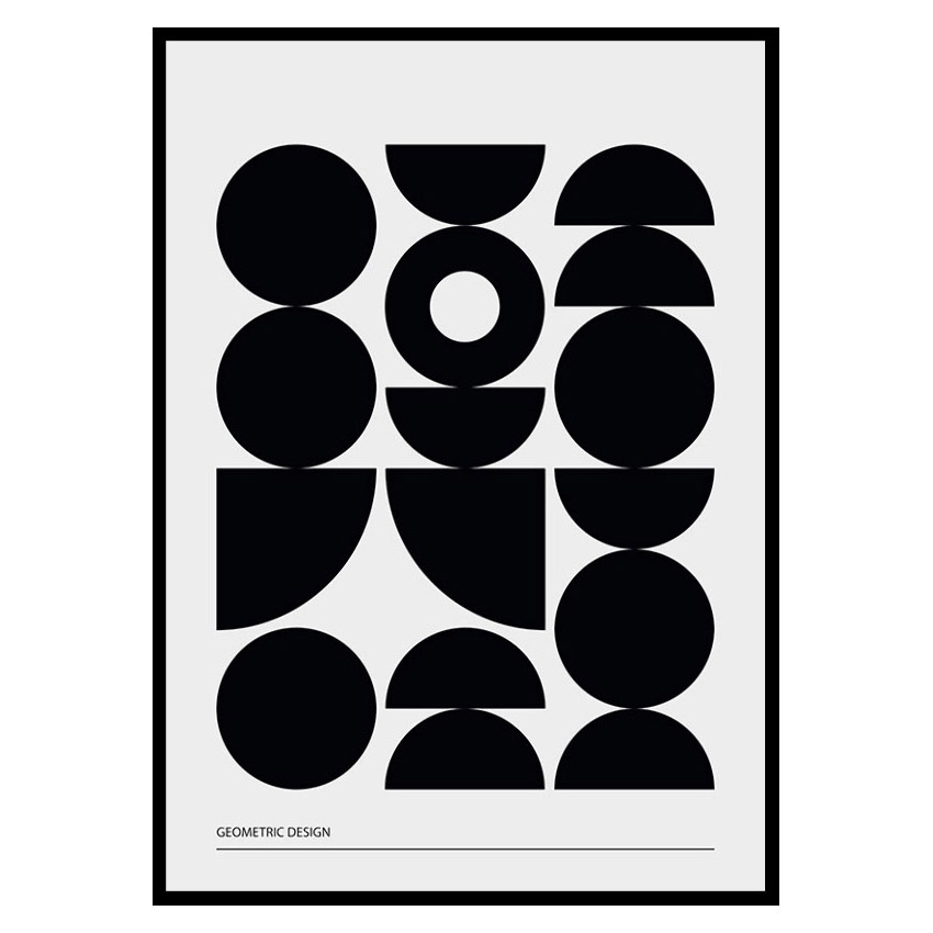 Poster Gallerix Geometric Graphic Black No1