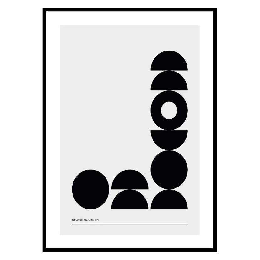 Poster Gallerix Geometric Graphic Black No2
