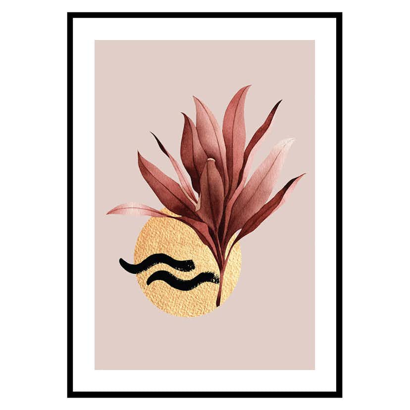 Poster Gallerix Abstract Leaves No1