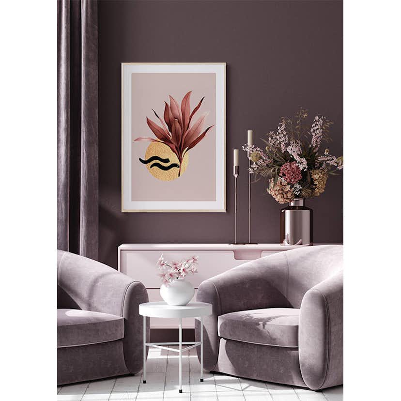 Poster Gallerix Abstract Leaves No1