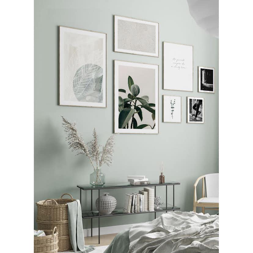 Poster Gallerix Watercolor Leaf Silhouette