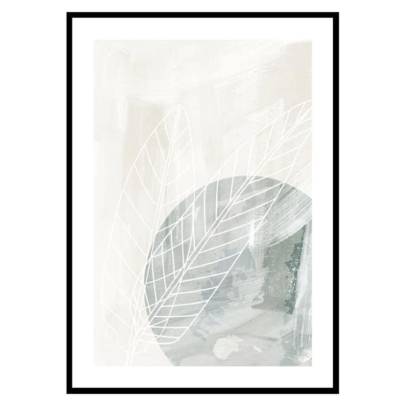 Poster Gallerix Watercolor Leaf Silhouette