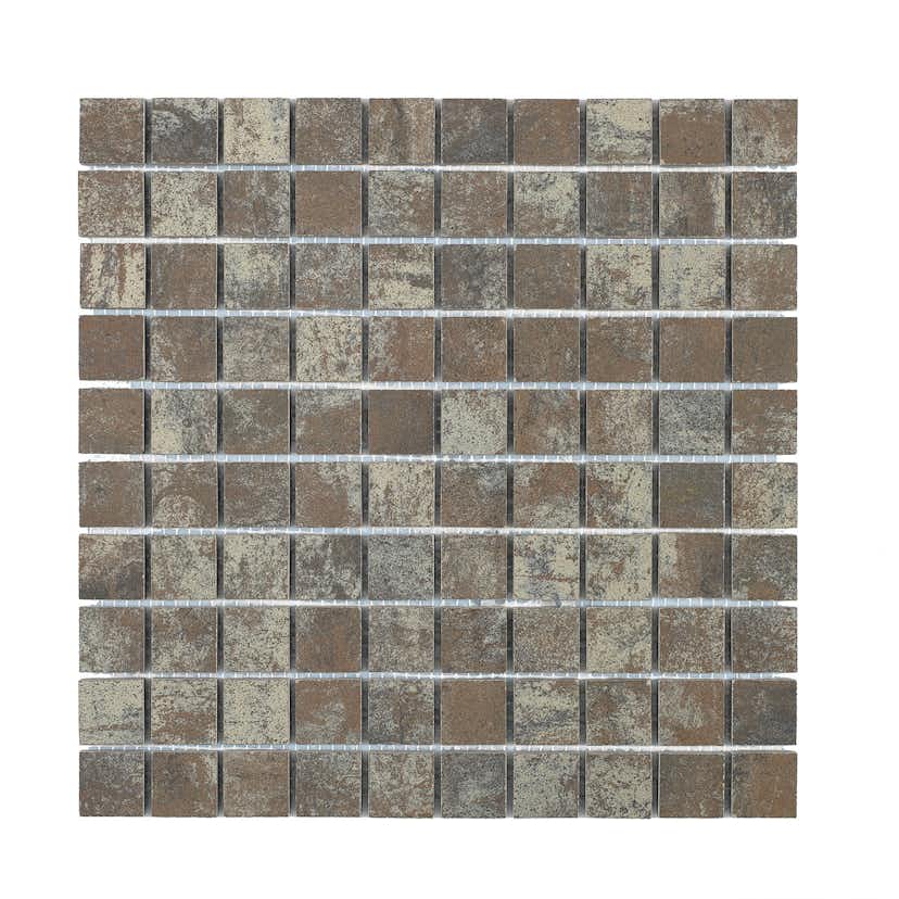 Klinkermosaik Arredo Iron Rust Brun Square 3x3 cm