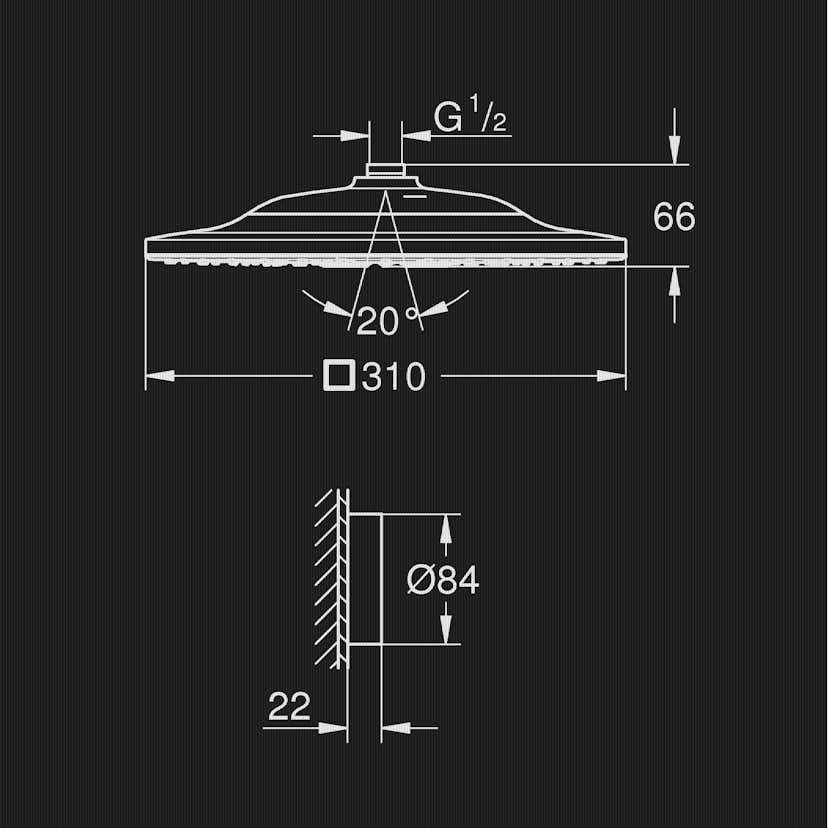 Takdusch Grohe Rainshower SmartConnect 310 Cube