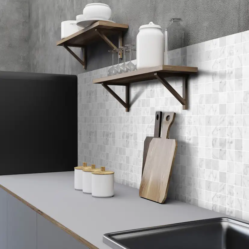 Mosaik Arredo Marmor Arredo Carrara Matt Vit 5x5 cm