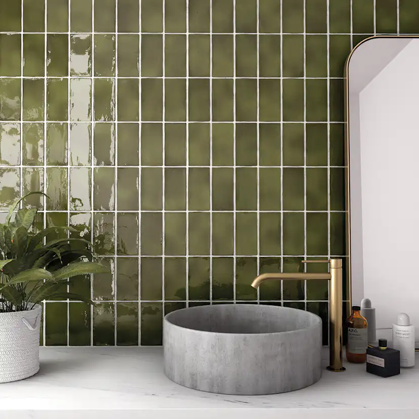 Kakel Lhådös Glaciär Grön 7,5x15 cm