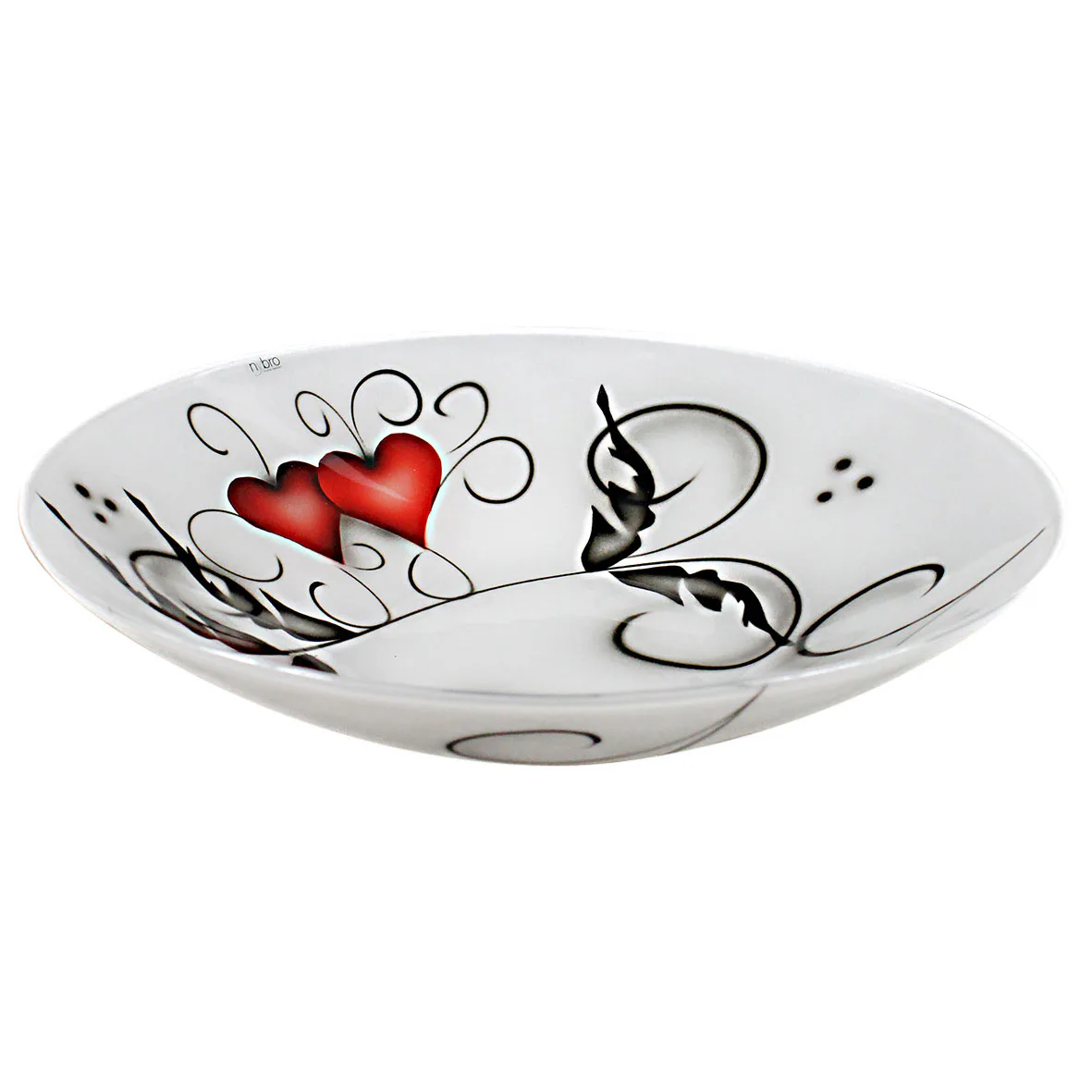 Fat Nybro Crystal Heart Crystal Ink