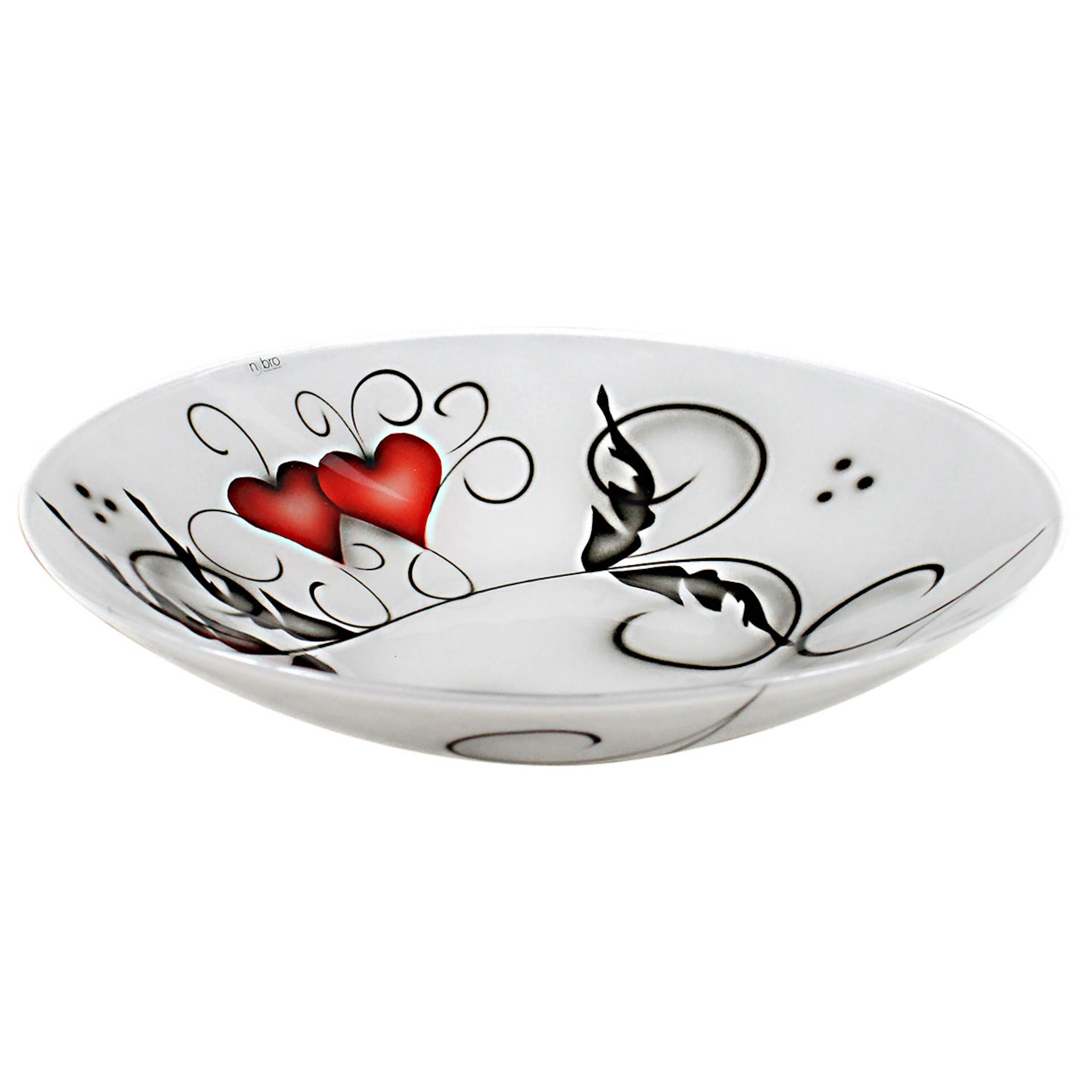 Fat Nybro Crystal Heart Crystal Ink