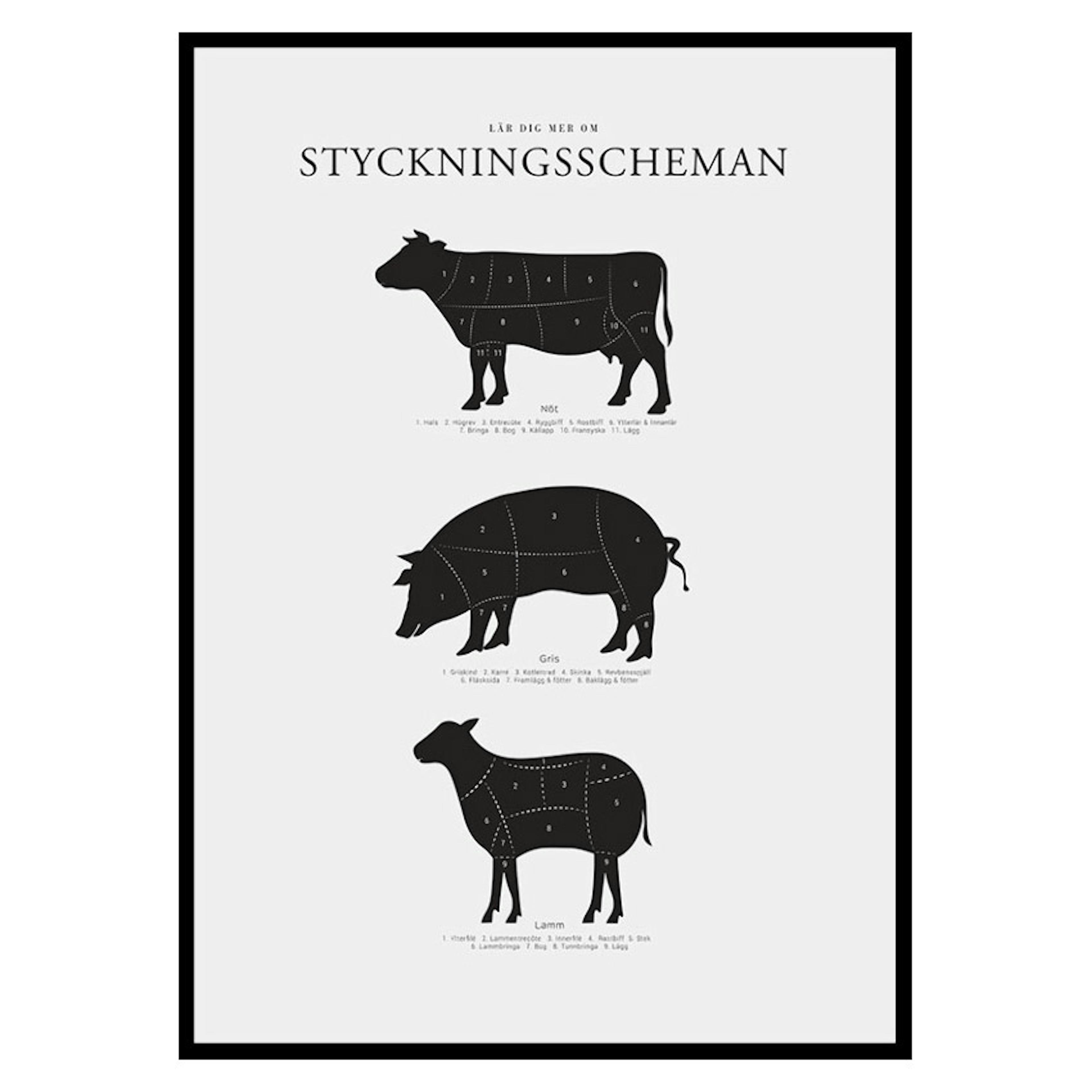 Poster Gallerix Styckningsscheman