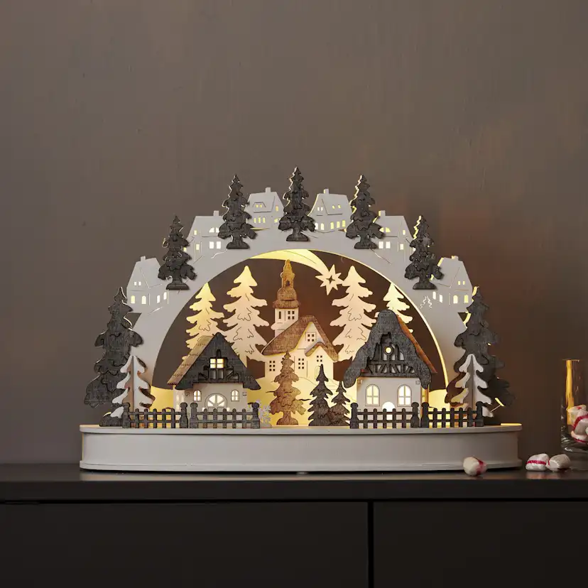 Adventsljusstake Star Trading Grauberg