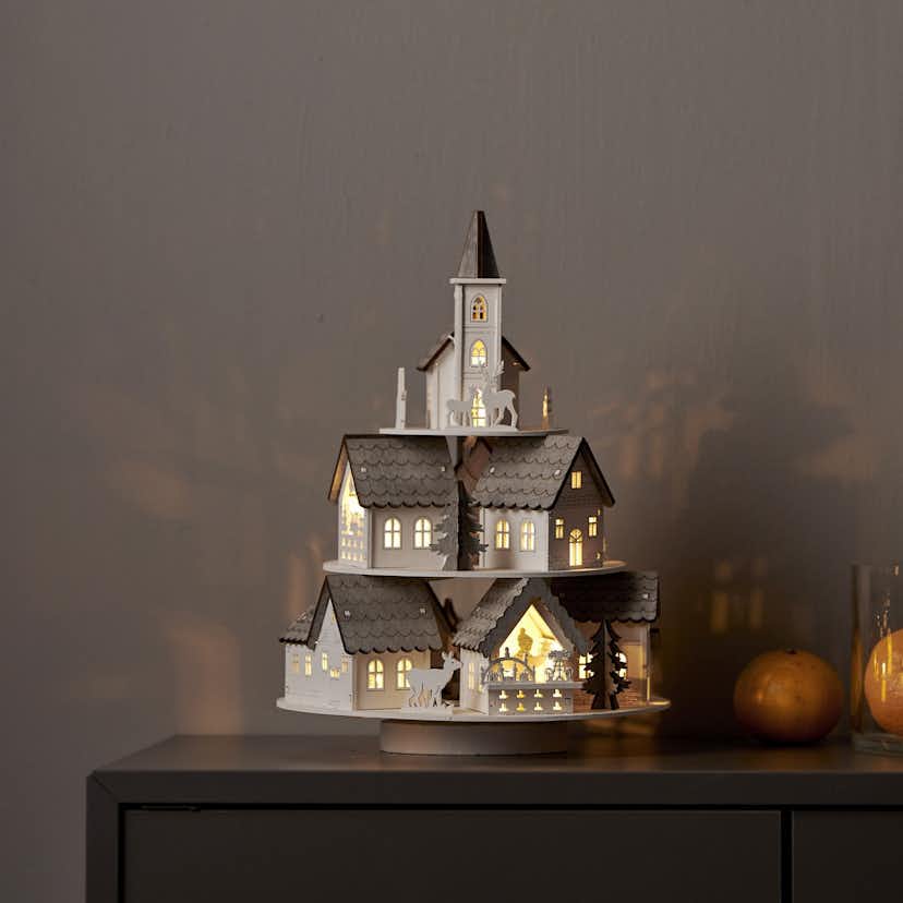 Julby Star Trading Grauberg med Belysning & Musikspel