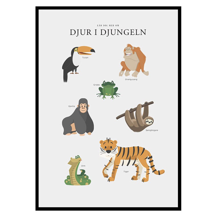 Poster Gallerix Djur I Djungeln