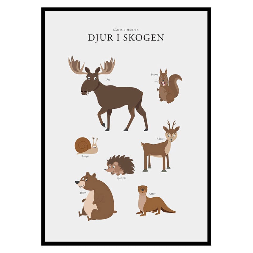 Poster Gallerix Djur I Skogen