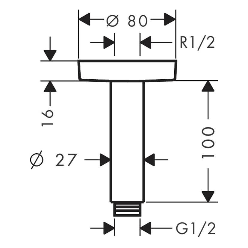 Duscharm Hansgrohe S 100 för Tak