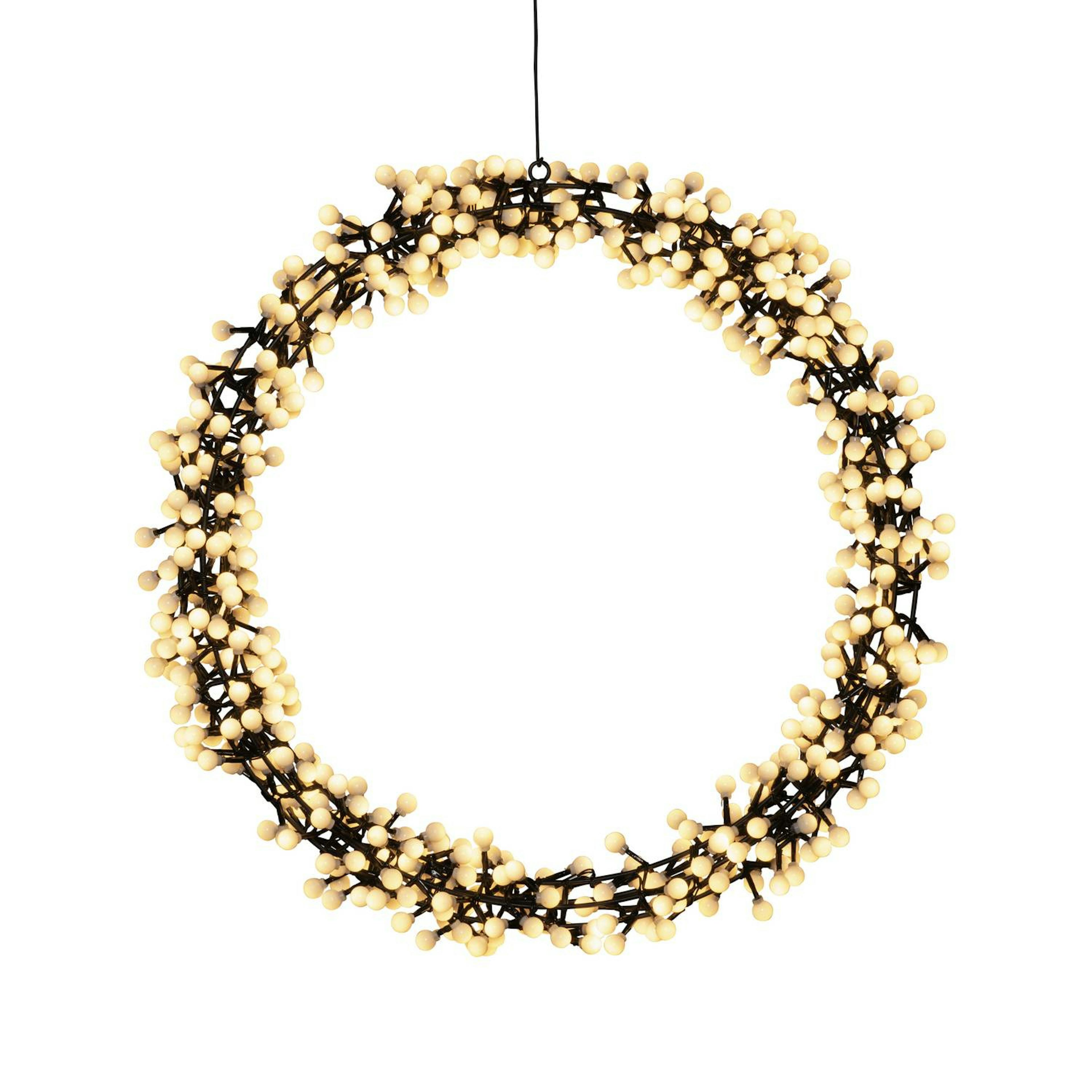 Krans Gnosjö Konstsmide Svart Metall 50 cm LED Varmvit