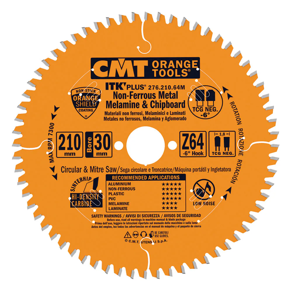 Sågklinga CMT Orange Tools fintandad NE Neg Alu/Plast