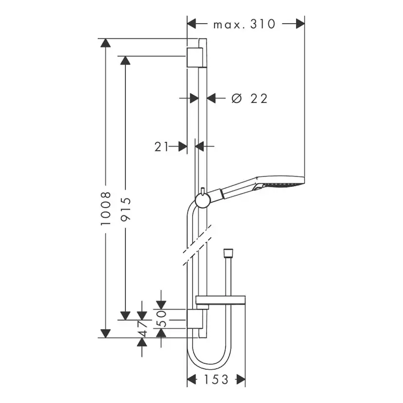 Duschset Hansgrohe Raindance Select S 120 3jet med Tvålkopp