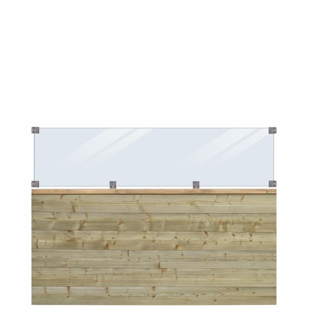 Plank Profilstaket PLUS  med Glas 174 x 125 cm