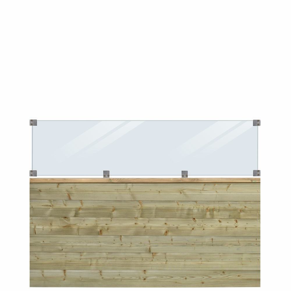 Plank Profilstaket PLUS med Glas 174 x 125 cm