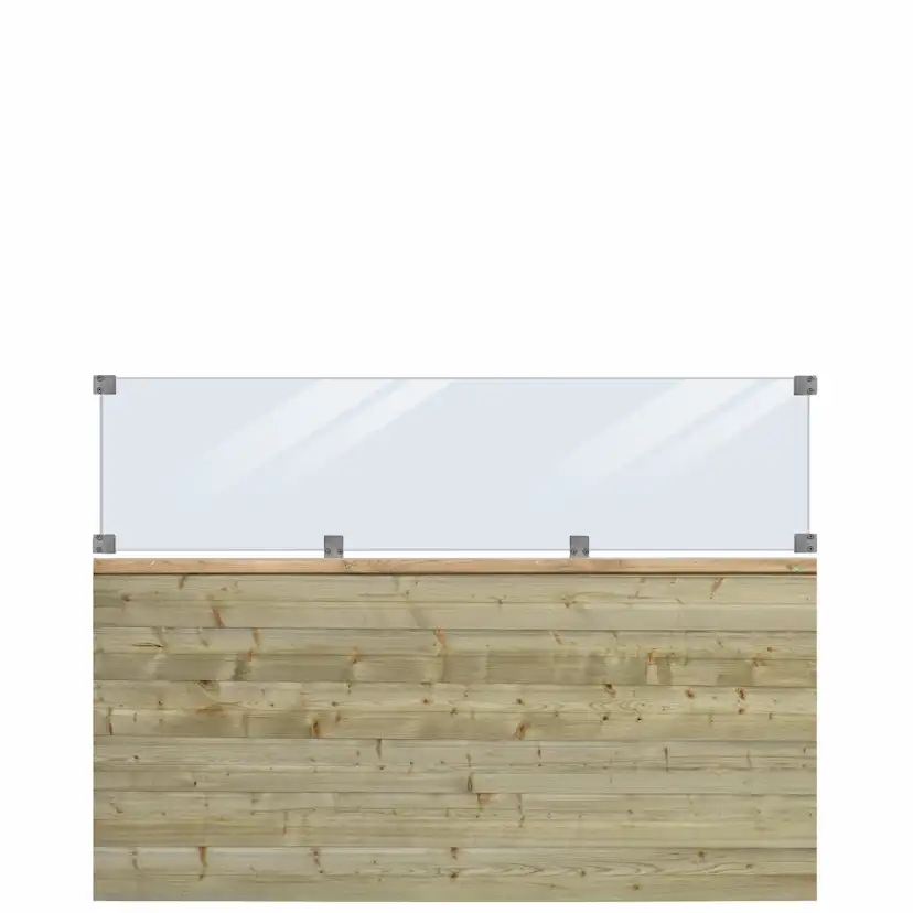 Plank Profilstaket PLUS med Glas 174 x 125 cm