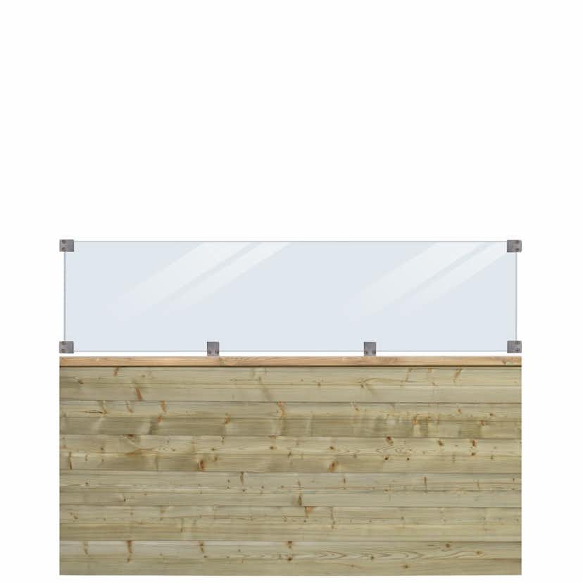 Plank Profilstaket PLUS med Glas 174 x 125 cm