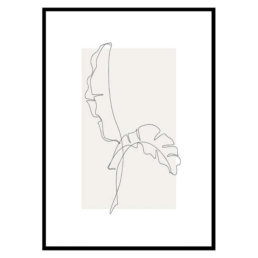 Poster Gallerix Banana Leaf Line Art No2