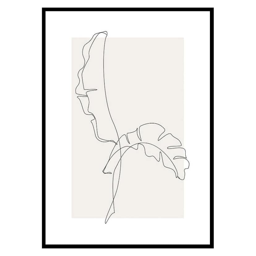 Poster Gallerix Banana Leaf Line Art No2