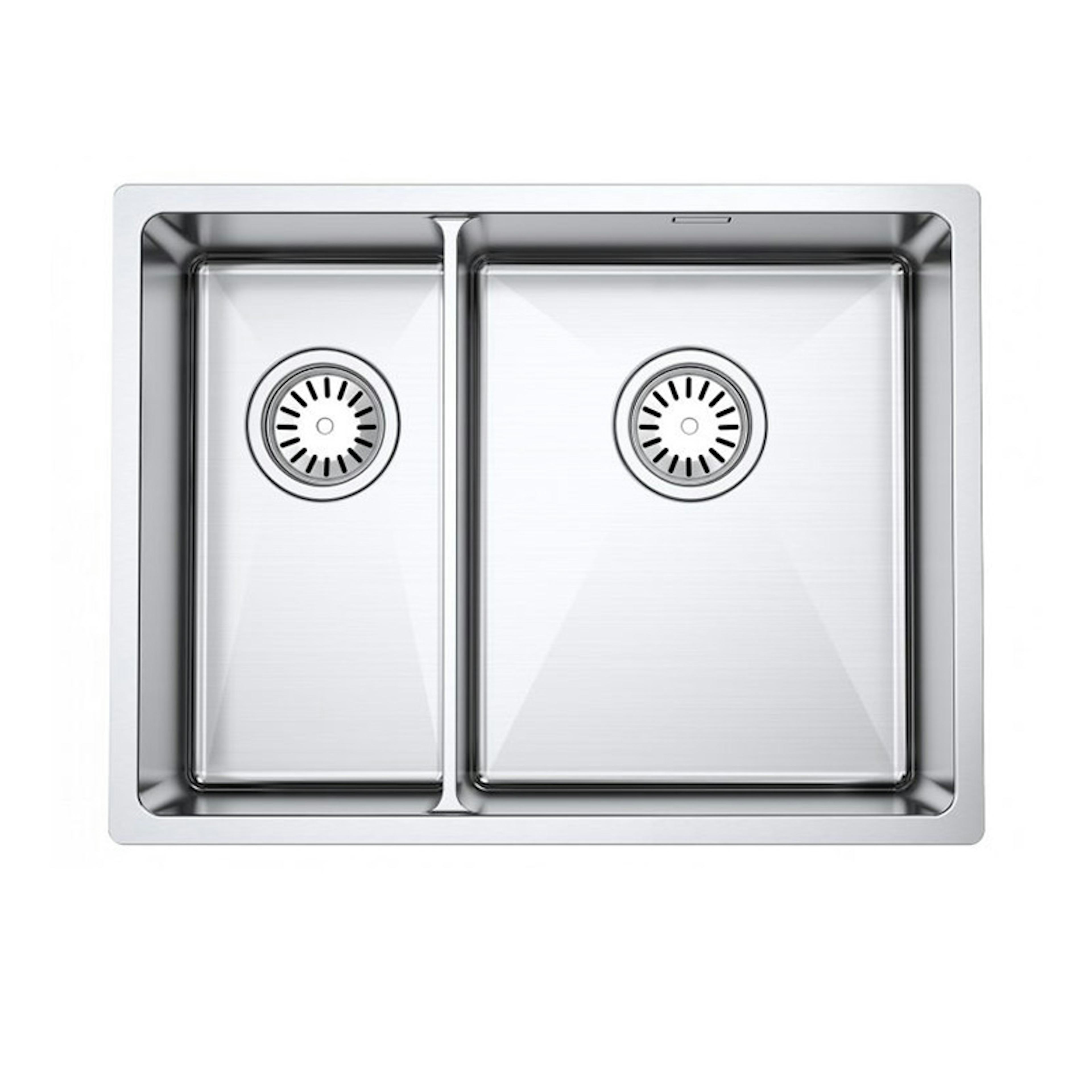 Diskho DecoSteel DI-ART 2033 Rostfri Dubbel med Korgventil & Vattenlås