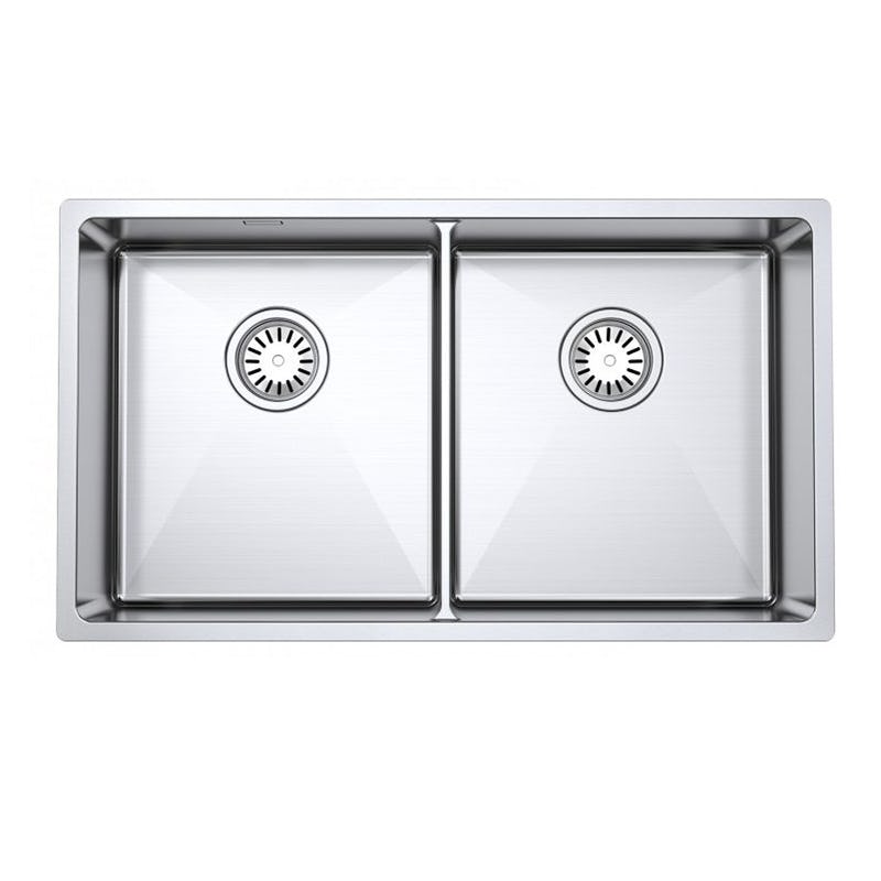 Diskho DecoSteel DI-ART 3636 Rostfri Dubbel med Korgventil & Vattenlås