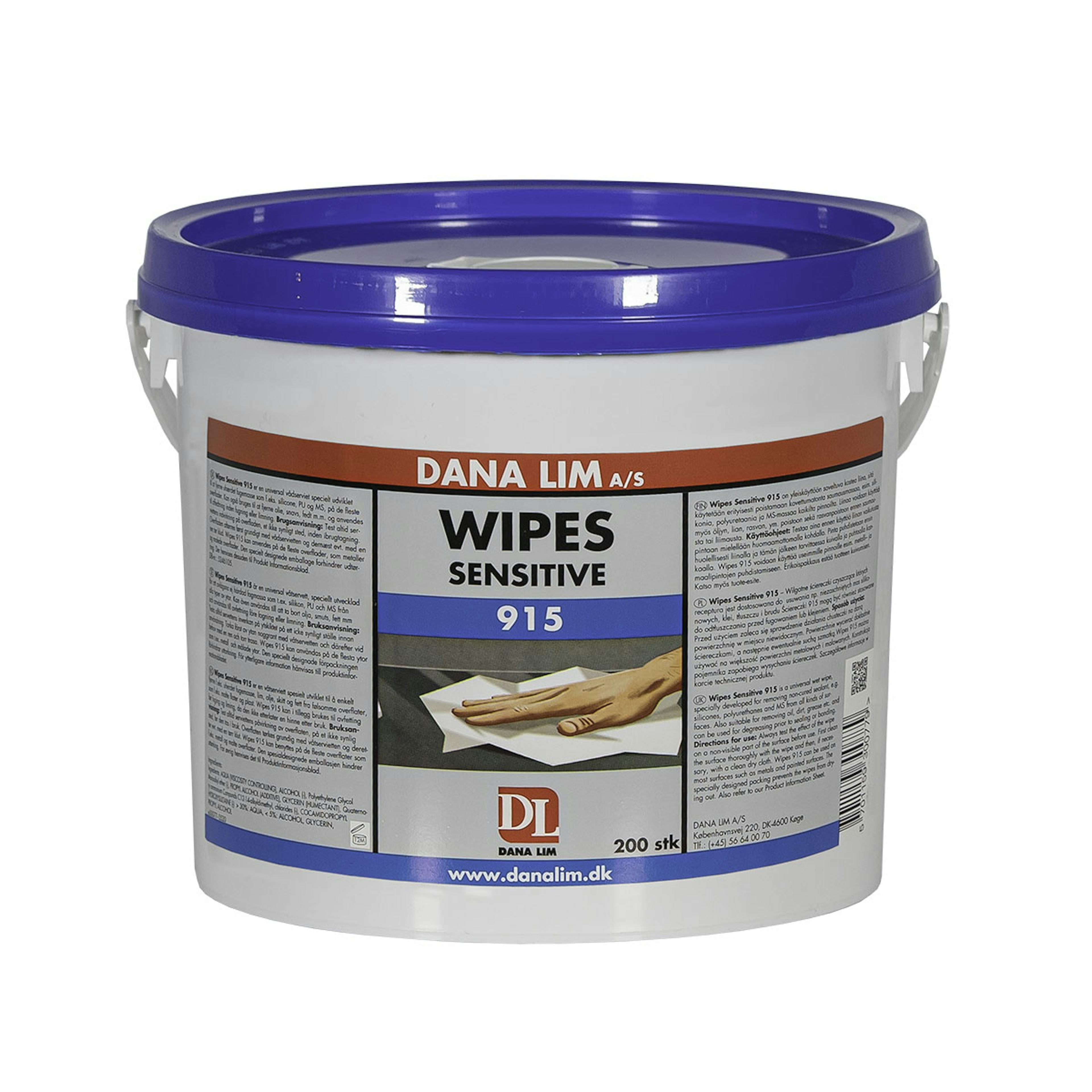 Rengöringsservetter Danalim Dana Wipes Sensitive 915 200 st/frp