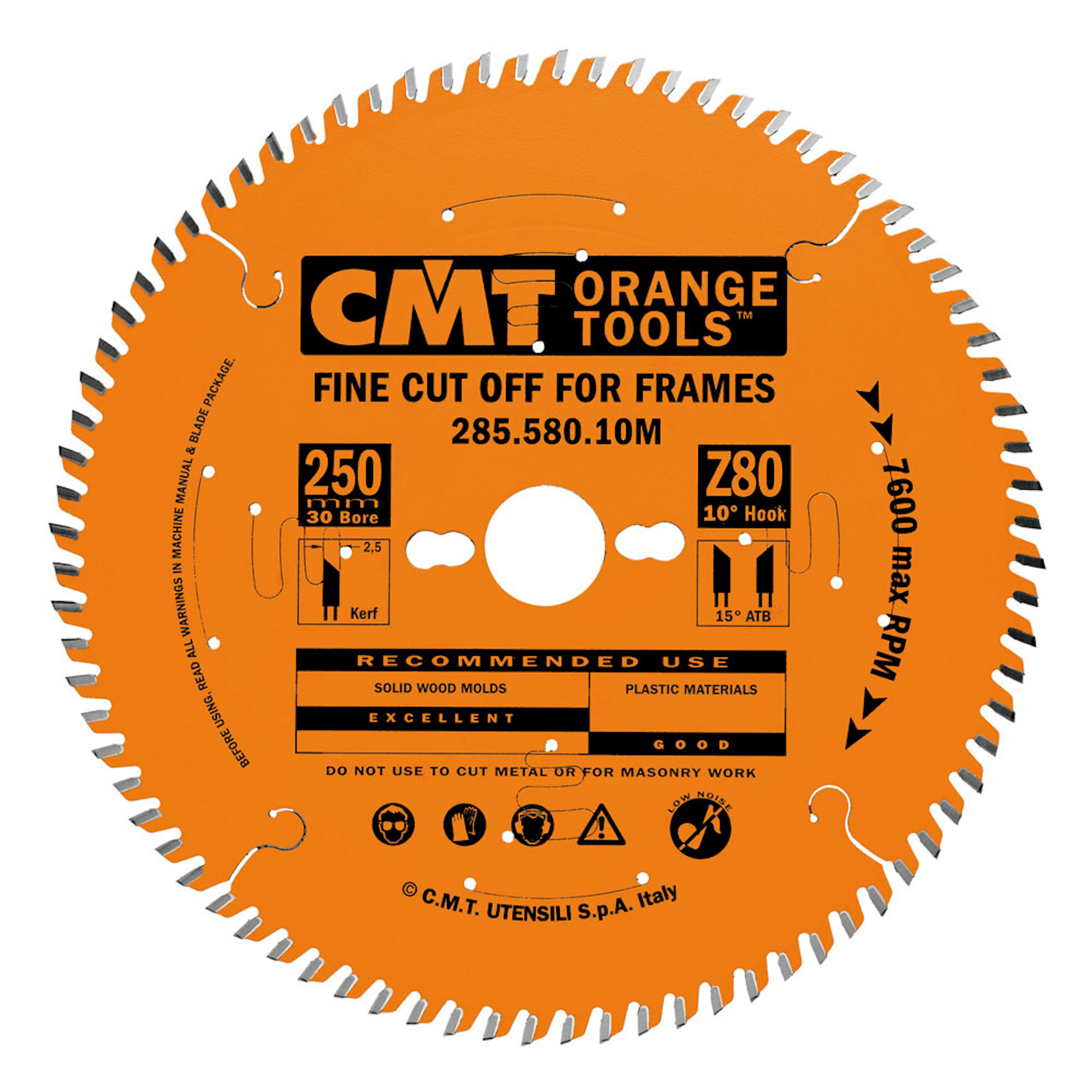 Sågklinga CMT Orange Tools 250x3,0x30 T80 Lister/MDF/PVC