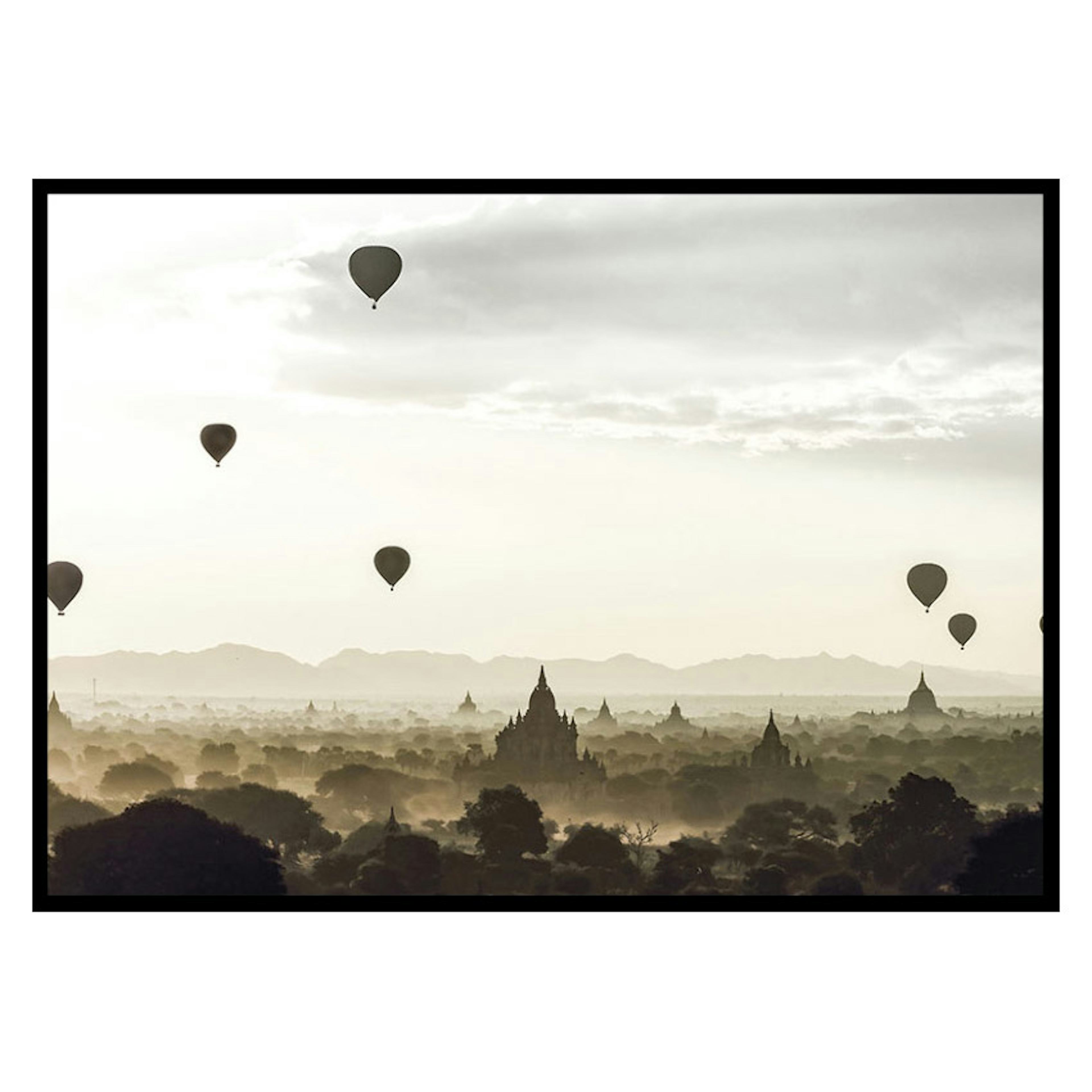 Poster Gallerix Air Balloons Over Tempel