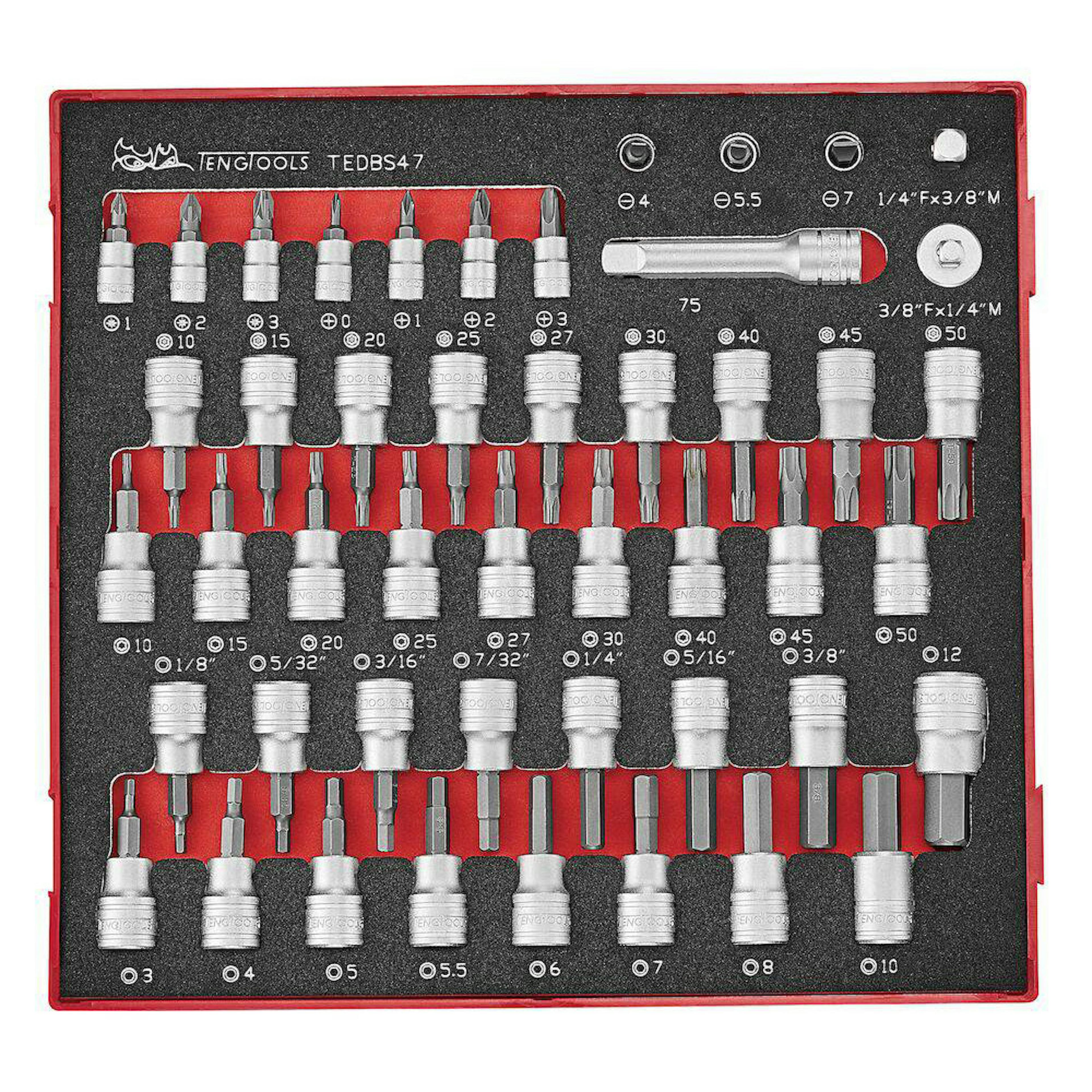 Hylsbitssats Teng Tools 1/4–3/8-fäste TEDBS47