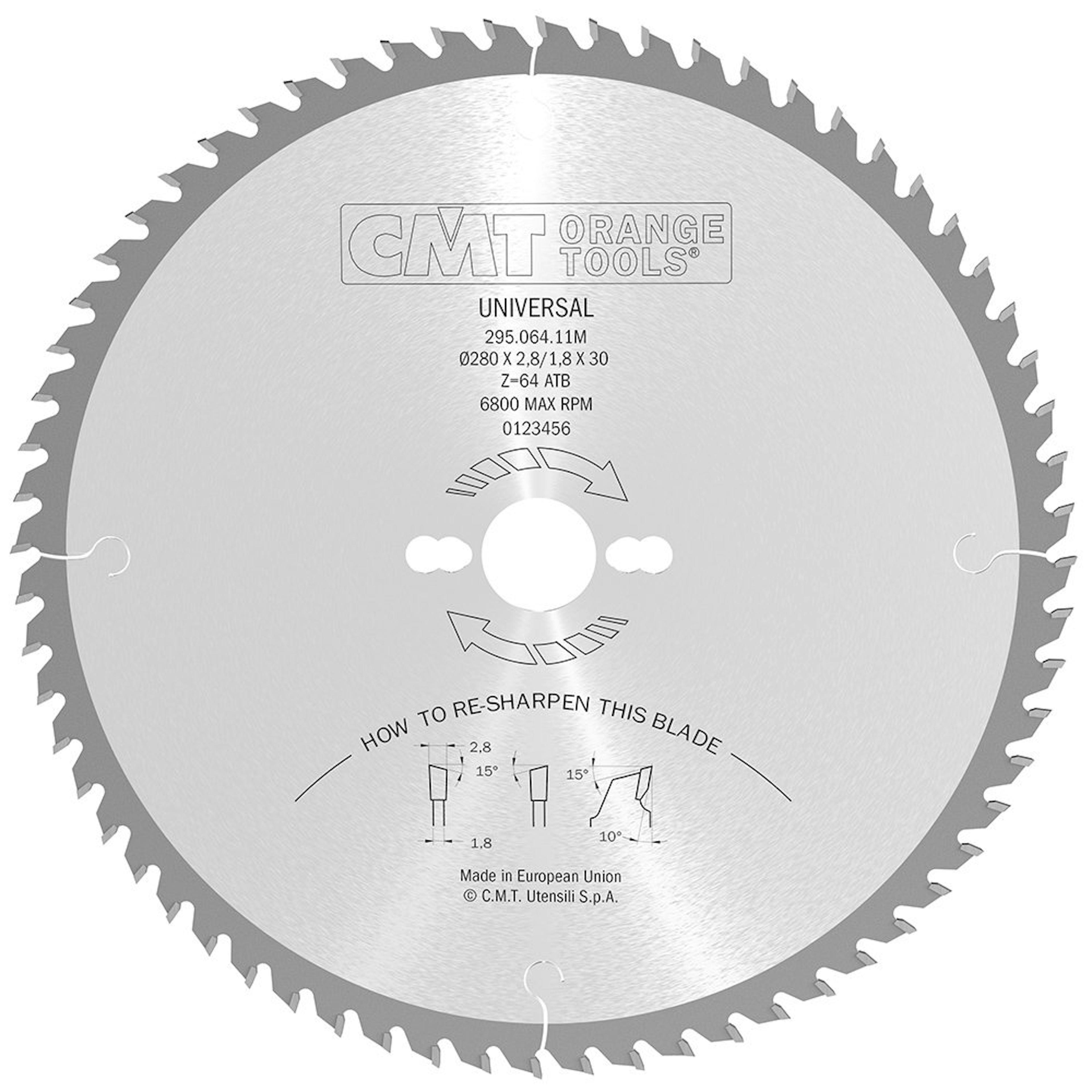 Sågklinga CMT Orange Tools Kapning/klyvning 280x2,8x30 T64 W