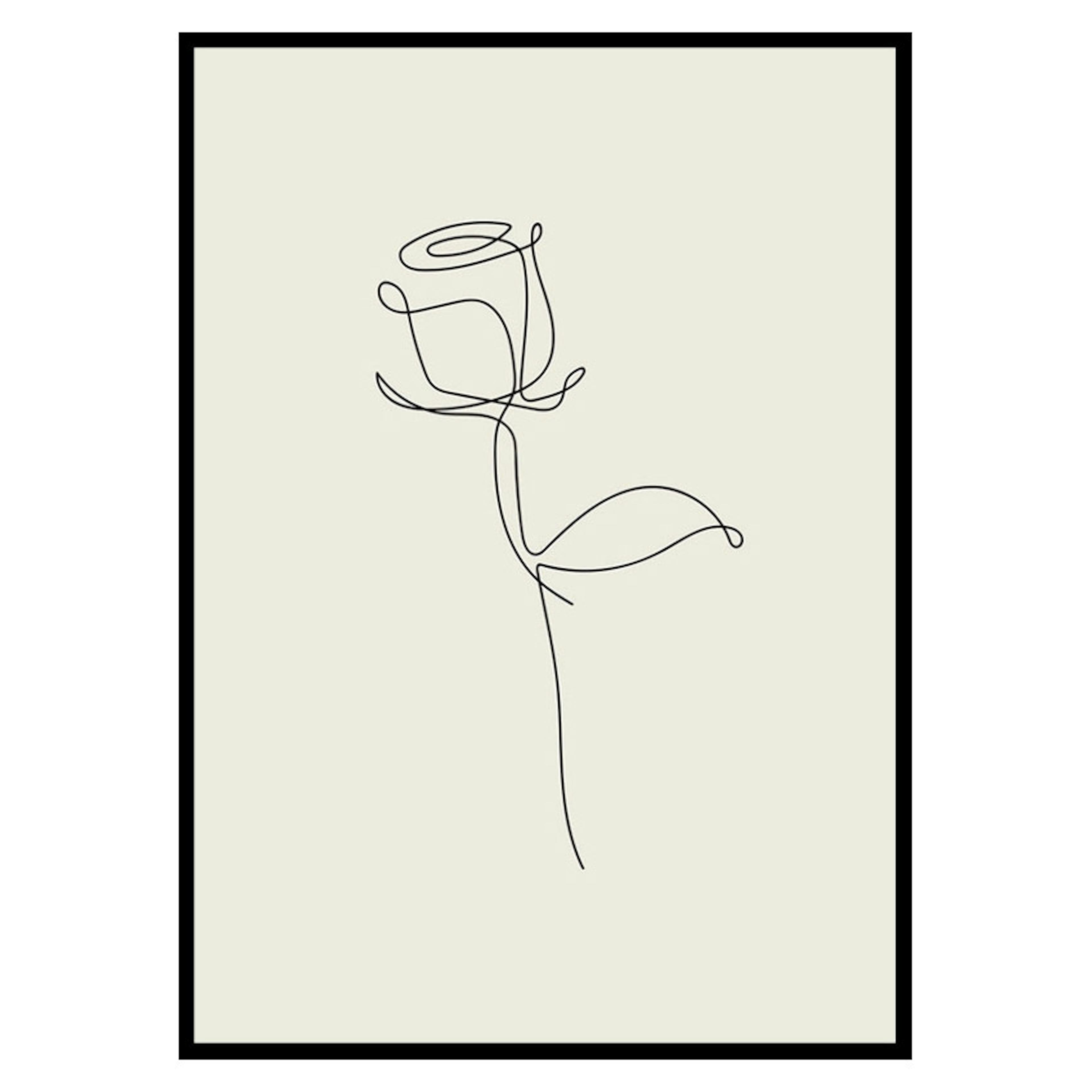 Poster Gallerix Line Art Rose