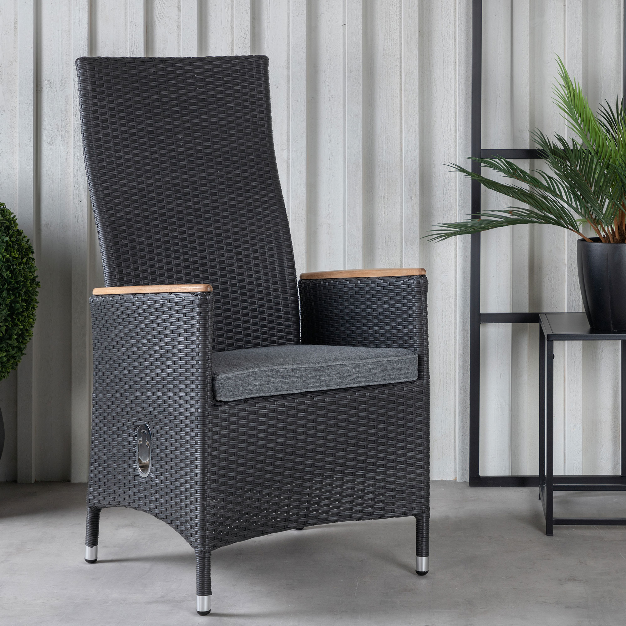 Positionsfåtölj Venture Home Padova Svart/Teak