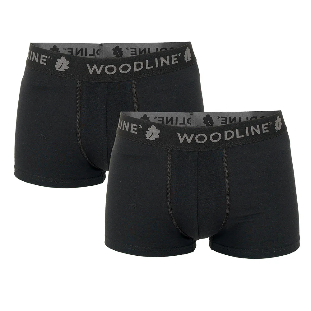 Boxerkalsong Woodline Svart 2-pack