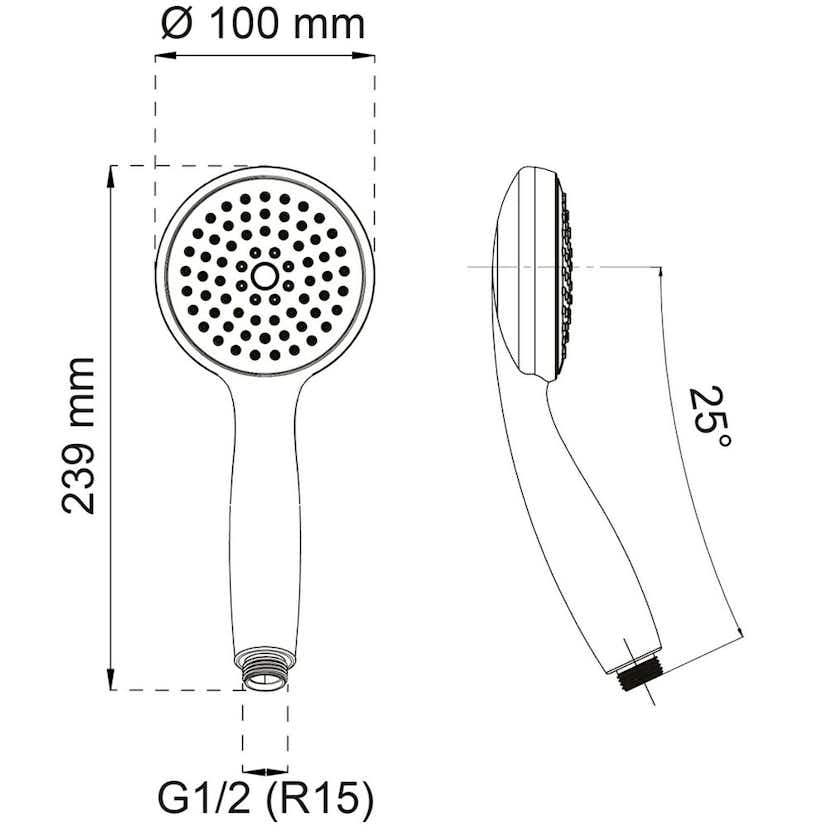 Handdusch Habo Orchid 1-strålval Krom