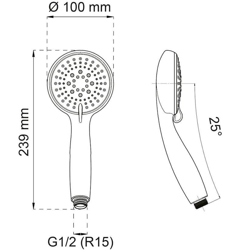 Handdusch Habo Orchid 3-strålval Krom